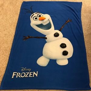 Disney Frozen Olaf Blue Thin Fleece Throw 51”x36”